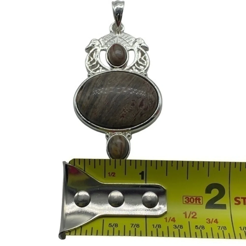 Red River Jasper Gemstone Sterling Silver 925 Pendant 2.5in